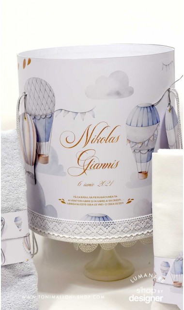Trusou de botez cu baloane de aer cald Hot air balloons 3